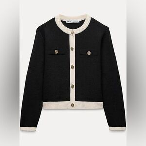 Zara Knit Cardigan with Golden Buttons